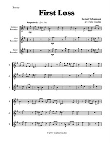 Nr.16 Erster Verlust: For three recorders by Robert Schumann