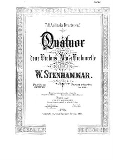 Streichquartett Nr.1 in C-Dur, Op.2: Vollpartitur by Wilhelm Stenhammar