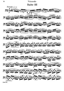 Suite für Cello Nr.3 in C-Dur, BWV 1009: Für einen Interpreten by Johann Sebastian Bach