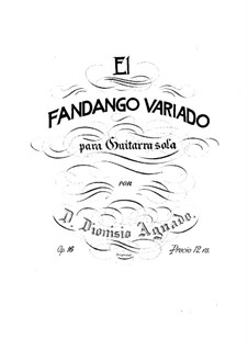 Le fandango, Op.16: Für Gitarre by Dionisio Aguado