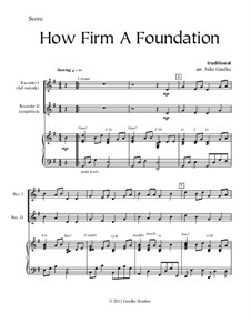 How Firm A Foundation: Für Blockflöte und Klavier by Joseph Funk