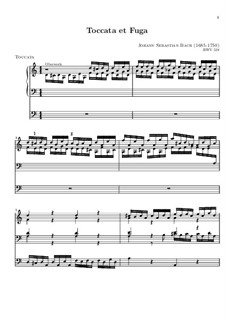 Toccata und Fuge in d-Moll 'Dorisch', BWV 538: Für Orgel (high quality sheet music) by Johann Sebastian Bach