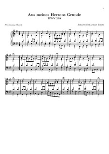 Aus meines Herzens Grunde, BWV 269: Für Cembalo by Johann Sebastian Bach