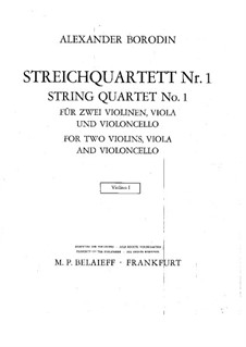 Streichquartett Nr.1 in A-Dur: Violinstimme I by Alexander Porfiryevich Borodin