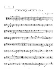 Streichquartett Nr.2 In D-Dur: Bratschenstimme by Alexander Porfiryevich Borodin