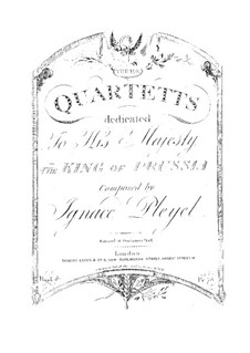 Streichquartette, Op.9: Quartette Nr.10-12 by Ignaz Pleyel
