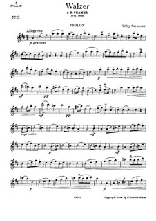 Walzer: Für Violine und Klavier – Violinstimme by Johann Baptist Cramer