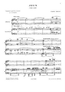 Jeux (Games), L.126: Für Klavier, vierhändig by Claude Debussy