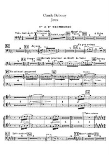 Jeux (Games), L.126: Trombones and tubas parts by Claude Debussy