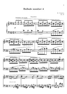 Ballade Nr.4 in f-Moll, Op.52: Für Klavier (Noten von hohem Qualität) by Frédéric Chopin
