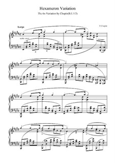 Variation Nr.6 in E-Dur aus Hexameron, B.113 S.2/2: Für Klavier (Noten von hohem Qualität) by Frédéric Chopin