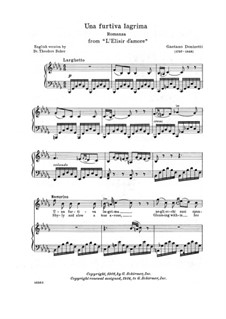 Der Liebestrank: Akt II, Romanze Nemorino 'Una furtiva lagrima' (Englischer und Italienischer Texte) by Gaetano Donizetti