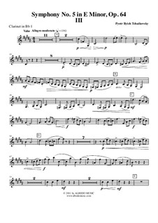Teil III: Klarinette in B 1 (transponierte Stimme) by Pjotr Tschaikowski