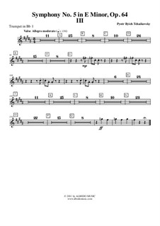 Teil III: Trompete in B 1 (transponierte Stimme) by Pjotr Tschaikowski