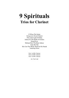 Nine Spirituals Duos or Trios: Für drei Klarinetten by Unknown (works before 1850)