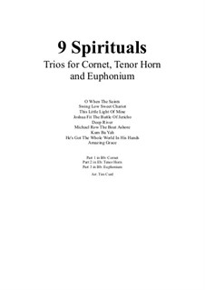 Nine Spirituals Duos or Trios: Für Kornett, Tenorhorn und Euphonium by Unknown (works before 1850)