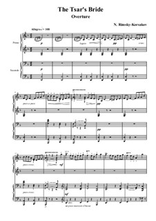 Zarenbraut: Ouvertüre, für Klavier, vierhändig by Nikolai Rimsky-Korsakov