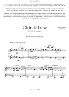 No.3 Clair de lune: For vibraphone by Claude Debussy