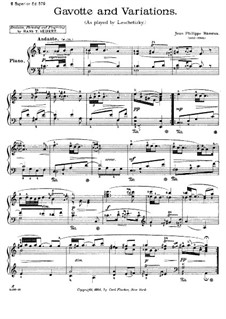 Gavotte und Variationen: Für Klavier by Jean-Philippe Rameau