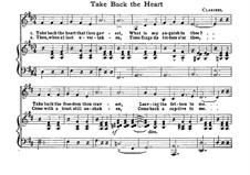 Take Back the Heart: Für Stimme und Klavier (D Major) by Claribel