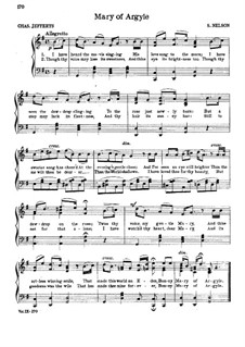 Mary of Argyle: Klavierauszug mit Singstimmen by Sydney Nelson