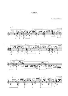 Maria. Gavotte: Für Gitarre (Noten von hohem Qualität) by Francisco Tárrega