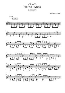 Drei Rondos für Gitarre, Op.3: Rondo Nr.3 in D-Dur by Mauro Giuliani
