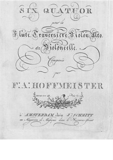 Sechs Quartette für Flöte und Streicher, Op.2: Flötenstimme by Franz Anton Hoffmeister