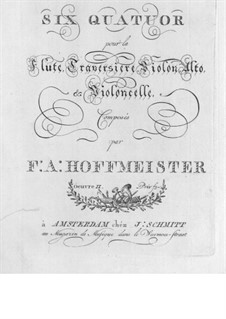 Sechs Quartette für Flöte und Streicher, Op.2: Violinstimme by Franz Anton Hoffmeister