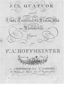 Sechs Quartette für Flöte und Streicher, Op.2: Violastimme by Franz Anton Hoffmeister