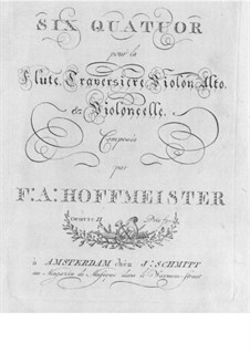 Sechs Quartette für Flöte und Streicher, Op.2: Cellostimme by Franz Anton Hoffmeister