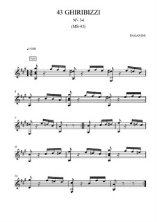 Forty-Three Ghiribizzi, MS 43: Ghiribizzo No.34 by Niccolò Paganini