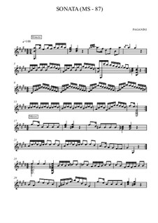 Sonate für Gitarre in E-Dur, MS 87: Sonate für Gitarre in E-Dur by Niccolò Paganini