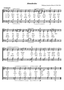 Abendruhe: Abendruhe by Wolfgang Amadeus Mozart