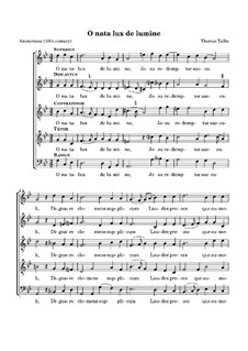 O nata lux de lumine: G Minor by Thomas Tallis