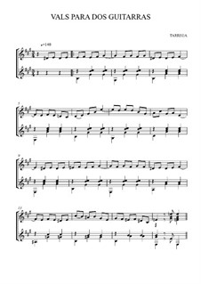Walzer für zwei Gitarren: Vollpartitur by Francisco Tárrega
