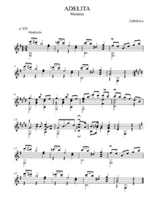 Adelita: Für Gitarre (Noten von hohem Qualität) by Francisco Tárrega
