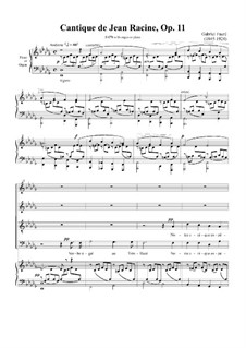 Cantique de Jean Racine, Op.11: Für Chor und Klavier (oder Orgel) by Gabriel Fauré
