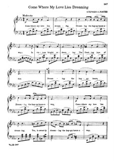 Come Where My Love Lies Dreaming: Für Stimme und Klavier by Stephen Foster