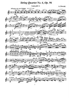 Streichquartett Nr.12 in F-Dur 'Americký', B.179 Op.96: Stimmen by Antonín Dvořák