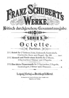 Oktett in F-dur für Streicher und Bläser, D.803 Op.166: Partitur by Franz Schubert