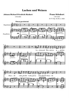 Lachen und Weinen, D.777 Op.59 No.4: Für hohe Stimme und Klavier by Franz Schubert