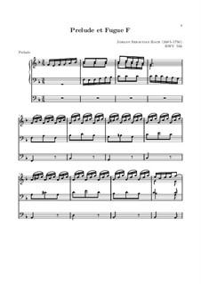 Kleine Präludien und Fugen: Präludium und Fuge in F-Dur, BWV 556 by Johann Sebastian Bach