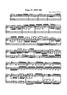 Präludium und Fuge Nr.15 in G-Dur, BWV 860: Für Tasteninstrument by Johann Sebastian Bach