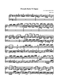 Suite Nr.5 in G-Dur, BWV 816: Gige by Johann Sebastian Bach