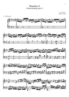 Partita für Tasteninstrument Nr.1 in B-Dur, BWV 825: Allemande by Johann Sebastian Bach