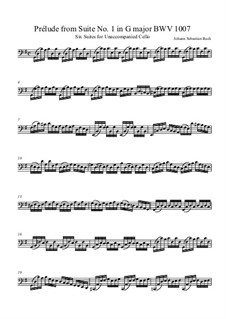 Suite für Cello Nr.1 in G-Dur, BWV 1007: Präludium by Johann Sebastian Bach