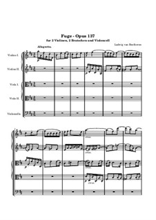 Fuge für Streichquintett in D-dur, Op.137: Vollpartitur by Ludwig van Beethoven