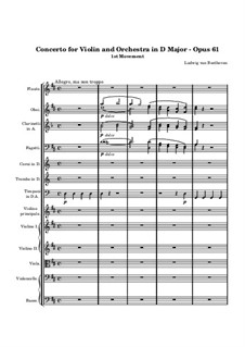 Konzert für Violine und Orchester in D-Dur, Op.61: Teil I by Ludwig van Beethoven