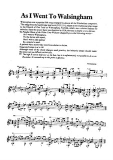 As I Went to Walsingham: Für Gitarre by folklore